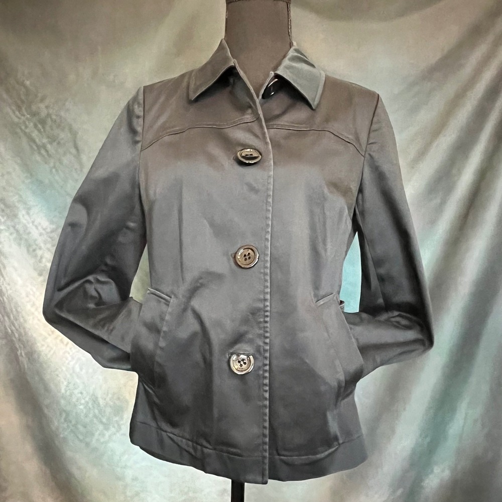 Lafayette 148 New York Petite‎ Button Front Cotton Blend Jacket Womens Size 12